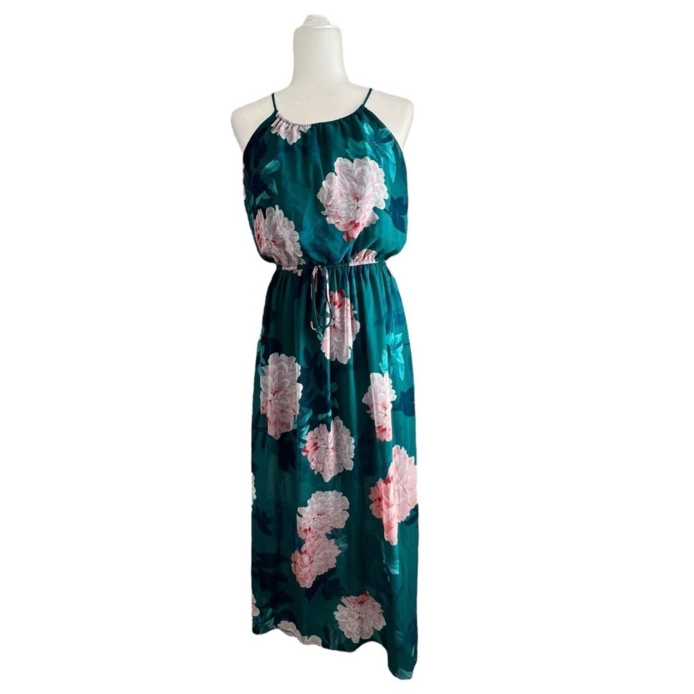 Sweet Storm Pink Halter Maxi Dress Resort Wear